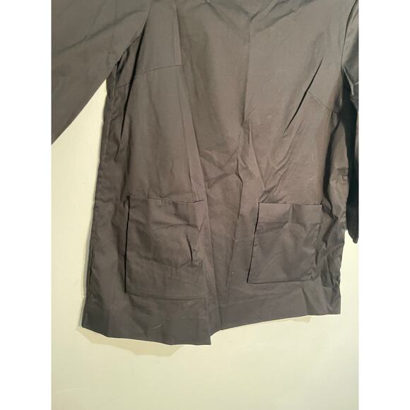 Cos Black Cotton Top With Patch Pockets and Rolled Wide Neck Size 4 - Picture 4 of 10